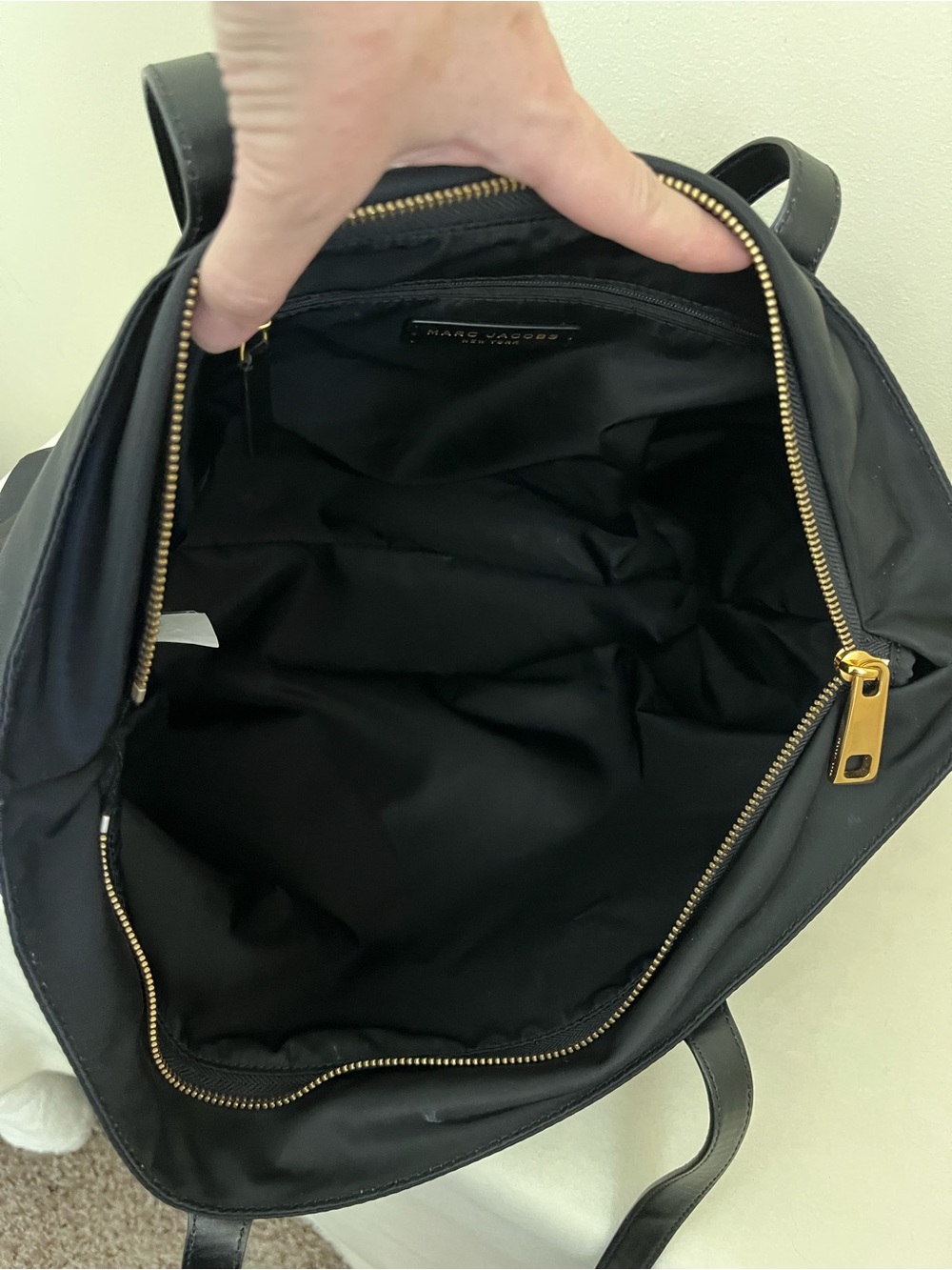 Marc Jacobs Black Nylon Large Tote with Gold Logo - Picture 12 of 14